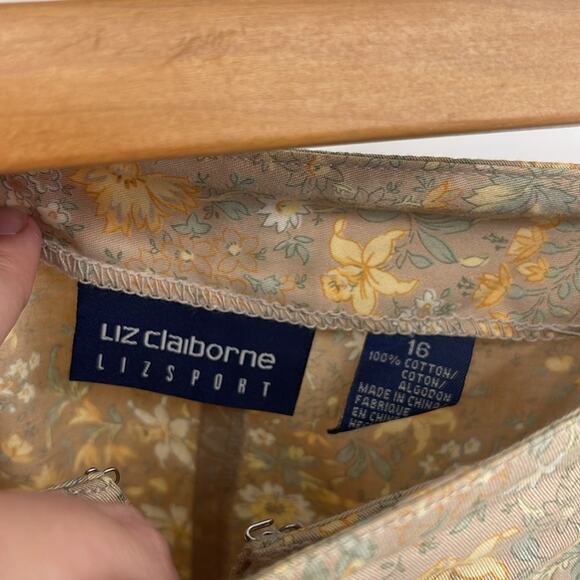 Vintage Liz Claiborne floral A-line button up mini skort sz 16 - Picture 5 of 6